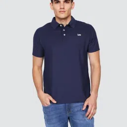 Lee Men's Navy Polo Neck Regular Fit T-Shirt-image-78