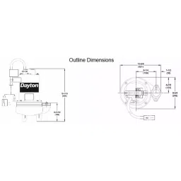 Dayton 1 HP Power Three Phase Sewage Ejector Pump, 3BB93 image 2