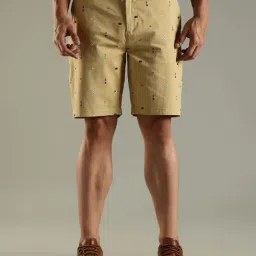 Tommy Hilfiger Beige Cotton Regular Fit Printed Shorts-picture-22