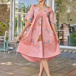 SZN Floral Embroidered Cotton A-Line Dress-picture-28