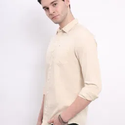 Lee Light Beige Slim Fit Cotton Shirt image 3
