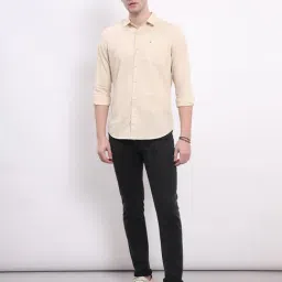 Lee Light Beige Slim Fit Cotton Shirt image 5