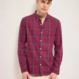 The Bear House Maroon Slim Fit Checks Shirt-picture-39