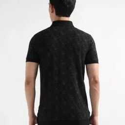 Arrow Sport Black Beauty Cotton Regular Fit Floral Print Polo T-Shirt image 2