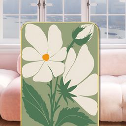 Livin'luxe White & Green Flower Rectangle Wall Art-picture-36