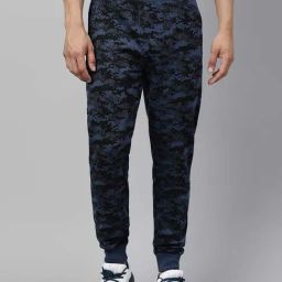 ALCIS Soft Touch Navy Slim Fit Camo Print Sports Joggers-picture-26