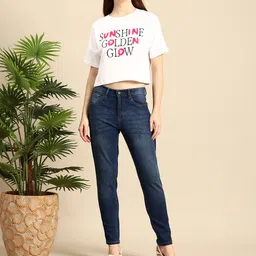 Mast & Harbour Typography Printed Drop-Shoulder Sleeves Pure Cotton T-shirt image 5