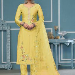 MANVAA Floral Embroidered Thread Work Roman Cotton Unstitched Dress Material-picture-44
