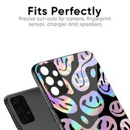 QRIOH Unisex OnePlus 13s 5G Abstract Acid Smile Shockproof Glass Back Case image 5