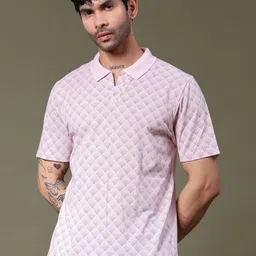 V-Mart Geometric Printed Polo Collar T-shirt-picture-57