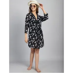 Cukoo Padded Black Floral Print Swim Cover up (Set of 3)-image-37