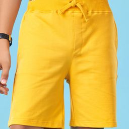 Pine Active Cotton Lycra Knit Anti-Bacterial Solid Color Shorts With Stretch - Yellow-picture-25