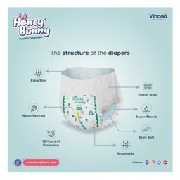 Honey Bunny Large  Everyday Baby Pants Diapers-(48 pcs) image 2