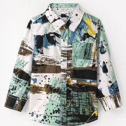 INFINITY Full Sleeves Colour Splashed Shirt - Multi color image 3