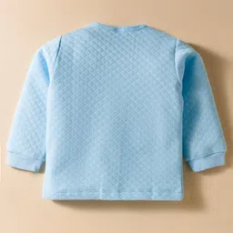 Tango Knit Full Sleeves Quilted Jhabla with Penguin Print - Light Blue image 2