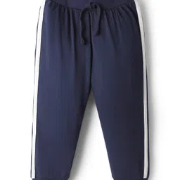 Babyhug Cotton Knit Full Length Text Printed Lounge Pants Pack Of 2 - Red & Navy Blue image 2