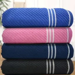 Aura Blue & Pink 4 Cotton 400 GSM Bath Towel-picture-14