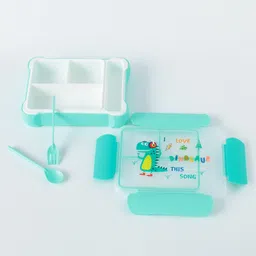 fab n funky Dino Themed BPA free Bento Lunch Box - Green image 5