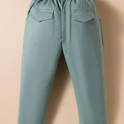 ToffyHouse Poplin Woven Floral Printed Shirt & Trouser Set with Bow & Suspender - Teal Blue image 5