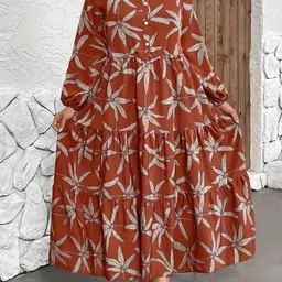 NWH Floral Print A-Line Maxi Dress image 4