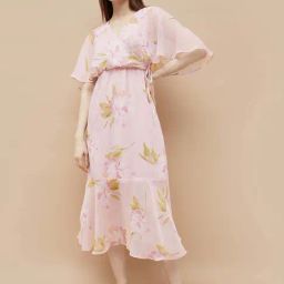 Code By Lifestyle Pink Regular Fit Floral Print Dress-picture-7