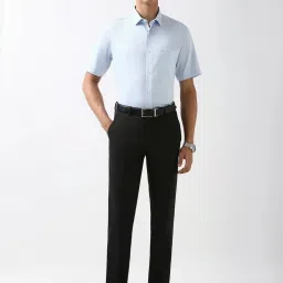 Peter England Blue Cotton Regular Fit Shirt image 5