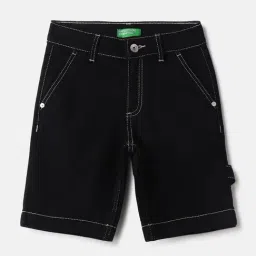 United Colors of Benetton Boys Black Solid Shorts-picture-25
