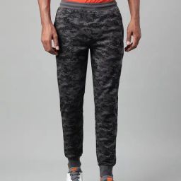 ALCIS Dark Grey Slim Fit Camo Print Sports Joggers-picture-24