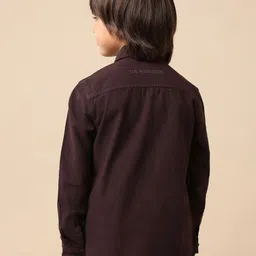 U.S. Polo Assn. Kids Boys Spread Collar Regular Fit Long Sleeves Shirt With Chest Pocket image 3