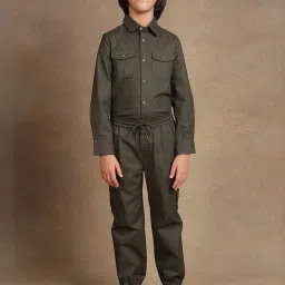 One Friday Kids Green Regular Fit Trousers image 5