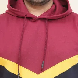 John Pride Navy Regular Fit Colour Block Hooded Sweatshirt image 5