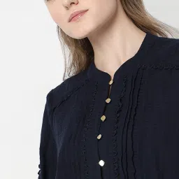 Vero Moda Navy Textured Shirt image 5