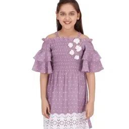 Cutecumber Kids Applique Purple Dress-image-38