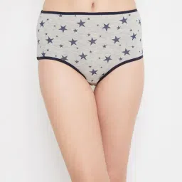 Clovia Grey Printed Hipster Panty-image-8