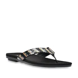 Jove Women's Black Thong Sandals-picture-24