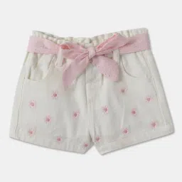 R&B Kids White Embroidery Regular Fit Shorts-picture-12