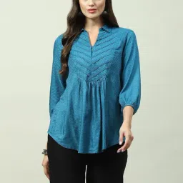 Biba Blue Self Design Top-picture-205