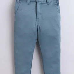 Fourfolds Kids Teal Blue Jacquard Three Piece Suit Set With Bow image 5