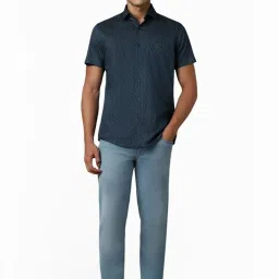 Louis Philippe Navy Slim Fit Printed Shirt image 5