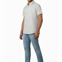 Louis Philippe Grey Slim Fit Printed Shirt image 5