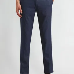 Arrow Men Textured Carrot Regular Fit Formal Trousers image 3