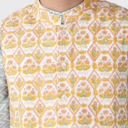 Fabindia Kids Multicolor Cotton Printed Kurta Set image 5