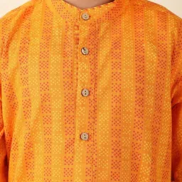 Fabindia Kids Orange Printed Full Sleeves Kurta image 5