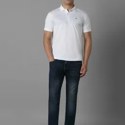 Louis Philippe White Cotton Slim fit Print Casual Polo T-Shirt image 5