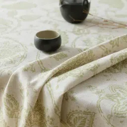 MODERN HOMES Floral Printed Cotton Tablecloth for Dining Table, Patio Table, Picnic Table, Hotel Buffet Table  Table Cover 55x86 inches (Sage Green, 6-8 Seater) image 2