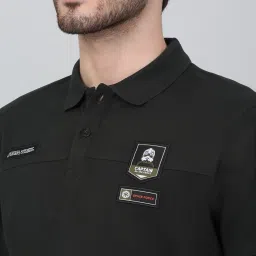 Cantabil Green Regular Fit Solid Polo T-Shirt image 5