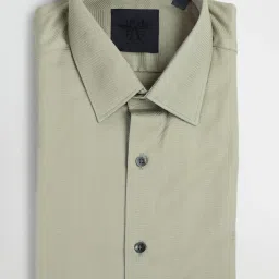Arrow Green Cotton Slim Fit Texture Shirt image 5
