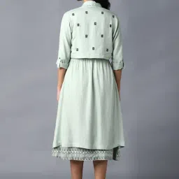 W Green Embroidered Jacket image 2