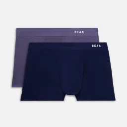 The Bear House Navy & Purple Comfort Fit Trunks - Pack Of 2 image 5