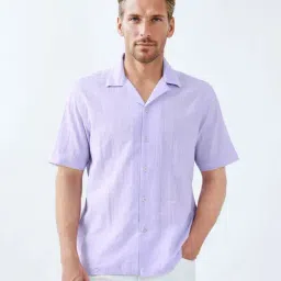 Rare Rabbit Purple Boxy Fit Checks Shirt-picture-11